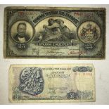 Two banknotes from Greece to include 1922 25 Drachmas neon issue and a 1978 50 Drachmai.