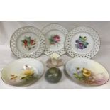 Collection of Royal Worcester to include a cream and white daffodil shape vase Rd No. 130002,