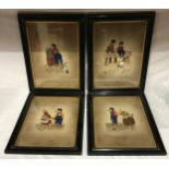 Four matching framed prints original art work by Cecil Aldin of Dutch children. Frame size 50cm x