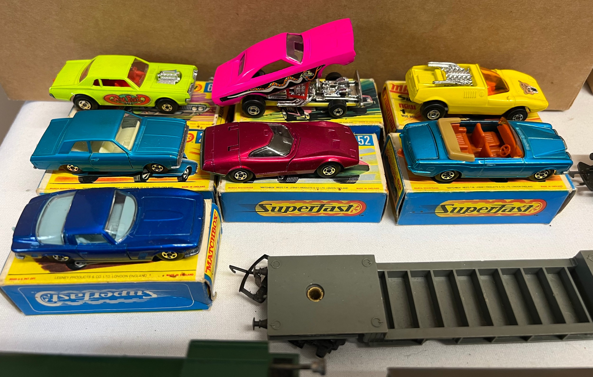 A collection of Matchbox Superfast diecast toys and Triang trains and carriages to include - Image 2 of 6
