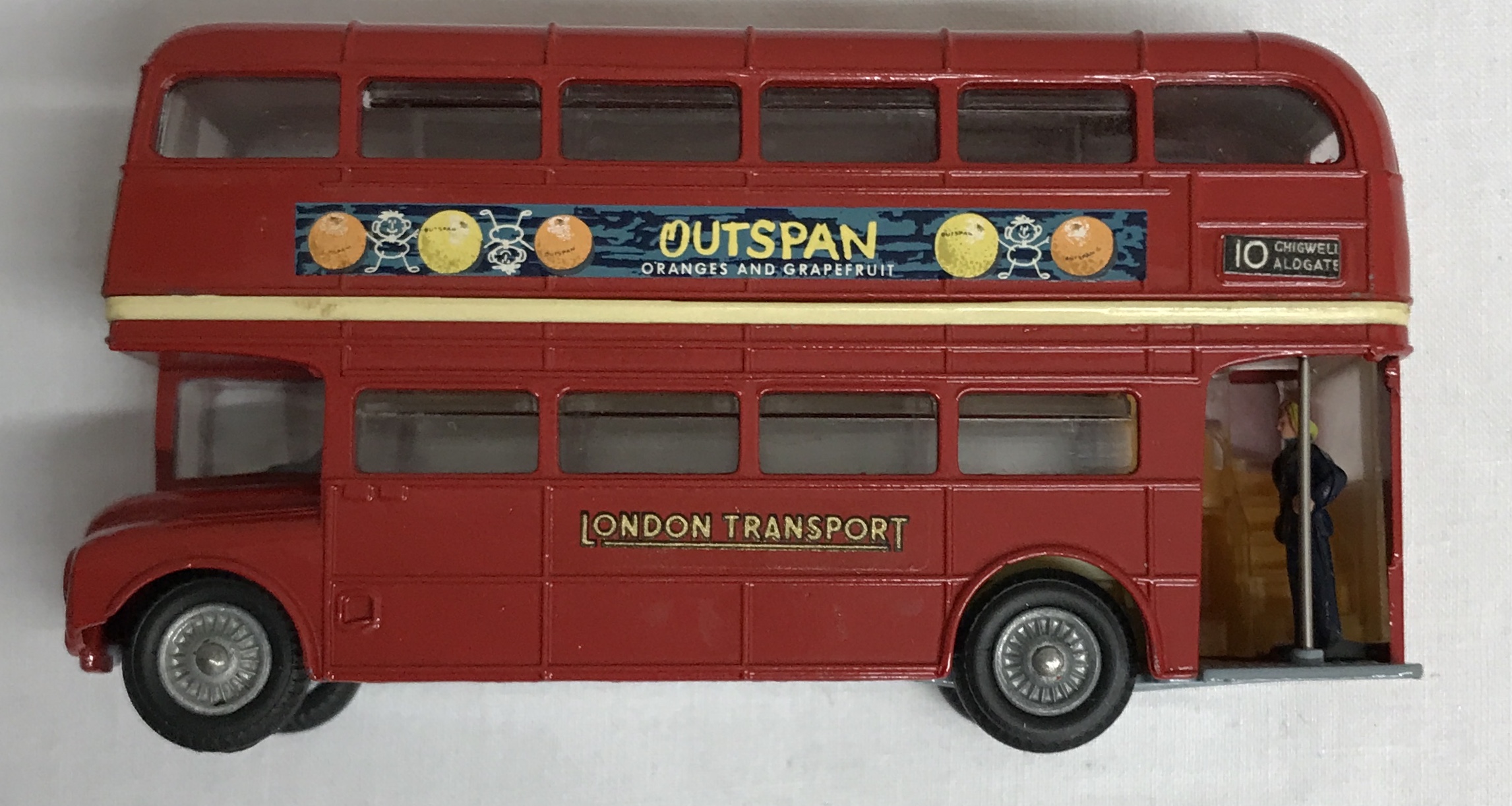 Corgi Toys- No. 468 red London Transport Routemaster bus with Outspan advertising in original box. - Image 5 of 7