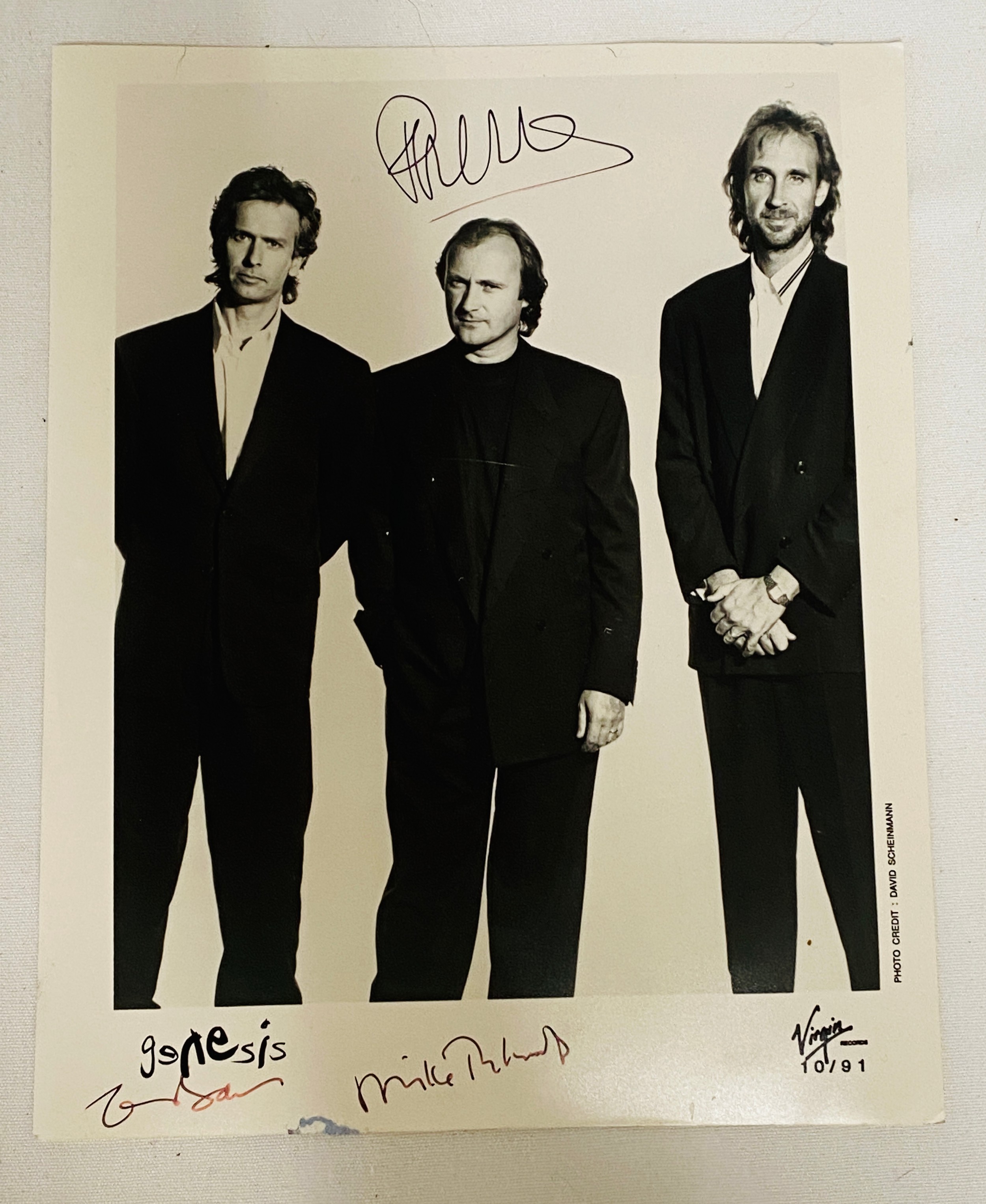 GENESIS: Signed 8 x 10 photograph by all three members of the English rock band individually, - Image 4 of 4