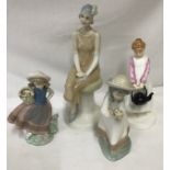 Four figurines two Royal Doulton: Reflections "Cocktails" HN 3070 28cm h and Nursery Rhymes
