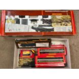 Hornby Western express goods set and various carriages, engine and track.