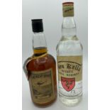 Glen Bella white Manx whiskey together with The Right Spirit BP celebration Whiskey Tamnavulin-