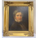 Oil on board of a gentleman in a gilt frame. Unsigned. Image 51 x 41cm.