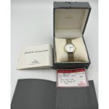 An Omega De Ville gentleman’s wristwatch with box and papers.