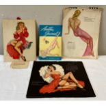 Glamour girl calendars including The Varga Girl for 1948, 1952 and 1957 and Another Journal by Pett,