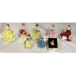 Royal Doulton porcelain figures from the 'Pretty Ladies' collection - Spring Ball, Summer Ball,