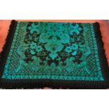 A large Casa Pupo rug predominantly turquoise, reversible, measuring approx. 280cm x 95cm, excluding
