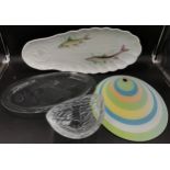 A collection of glass and ceramic to include an Orrefors of Sweden art glass dish 19cm d, a glass