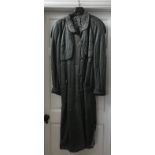A 1980's good quality ladies vintage grey leather coat with padded shoulders. Fits size 14. Length