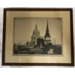 Ian Strang, RE (British 1886-1952) etching of the Dome of St Pauls 29 x 37cm. Signed and dated