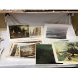 A collection of prints to include six by Anthony van Dyke, four cottage scenes by David Elliot, When