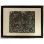 Ronald Salmon (20thC) Limited Edition 24/40 wood engraving "The Stonemason's Yard, Burford" 14.5 x
