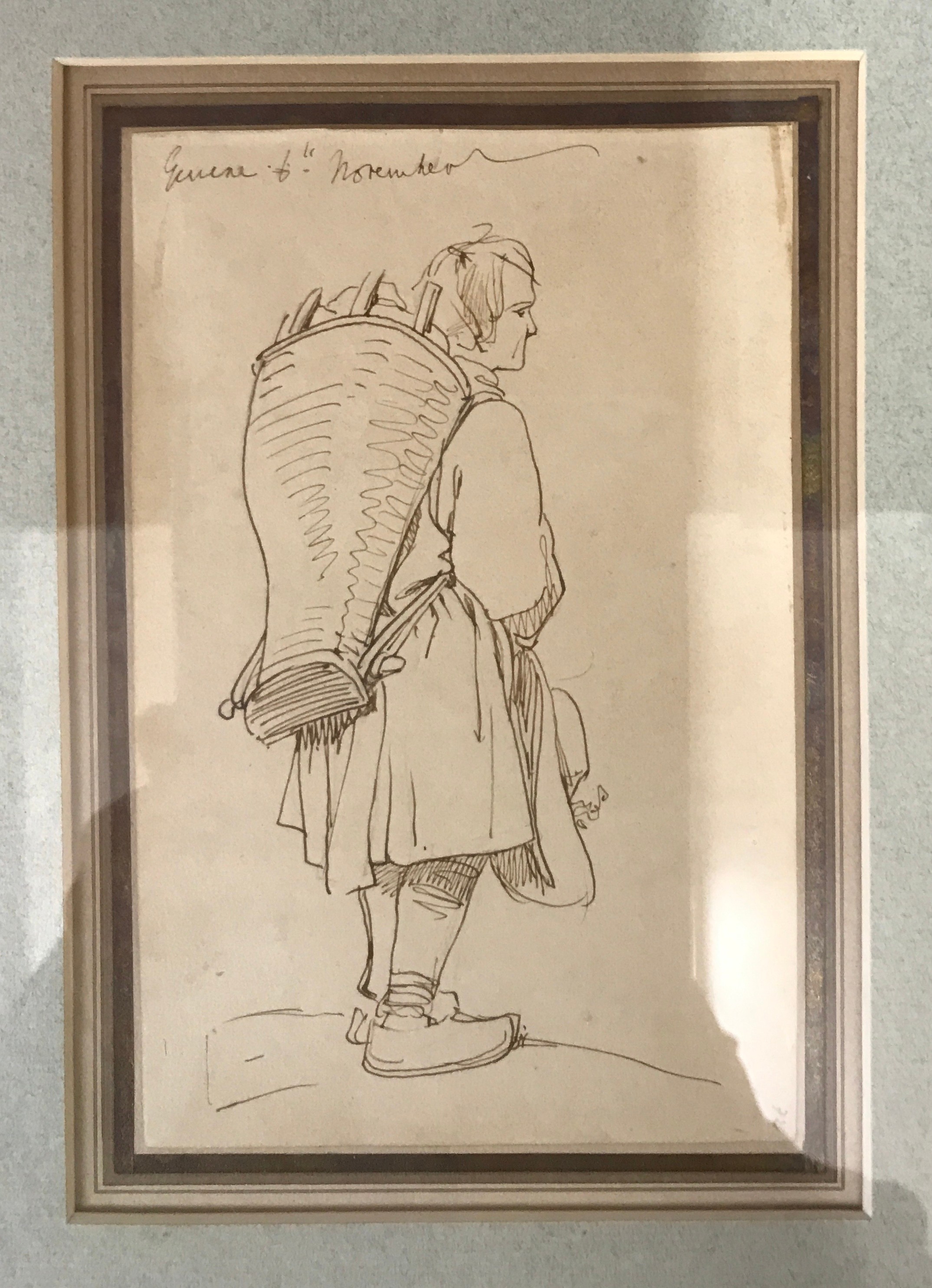 A pair of pen and ink figure sketches both attributed to Edwin Henry Landseer RA, British 1802-1873. - Image 3 of 4