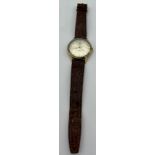 Tudor Royal 9 carat gold gentleman’s wristwatch with leather strap.