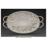 A Peter L. Krider Co. Silver Two-Loop Handled Oval Server, Philadelphia, Pennsylvania, circa 1890 Ma