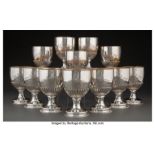 A Set of Twelve Henry Chawner & John Emes Silver Goblets, London, 1797 Marks: (lion passant), (crown