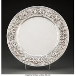 An S. Kirk & Son Silver Chased Repoussé Plate, Baltimore, Maryland, 1868-1896 Marks: S. Kirk & Son,