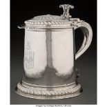 A William & Mary Silver Tankard, London, 1692 Marks: (lion passant), (crowned leopard's head), P, IC