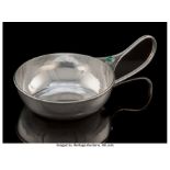 A Charles Robert Ashbee Silver and Green Chrysoprase Porringer for the Guild of Handicraft, London,