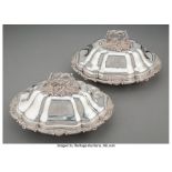 A Pair of John Bridge Silver Covered Vegetable Serving Dishes, London, 1829 Marks: IB, (lion passant