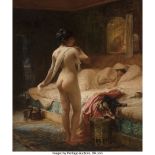Frederick Arthur Bridgman (American, 1847-1928) After the bath, Cairo, 1882 Oil on canvas 25 x 20 in