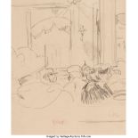 Walter Richard Sickert (British, 1860-1942) Vernet's Pencil on laid paper 9-1/8 x 8-1/8 inches (23.2