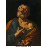 School of Francesco de Mura (Italian, 1696-1782) Penitent St. Peter Oil on canvas 35-1/2 x 27-3/4 in