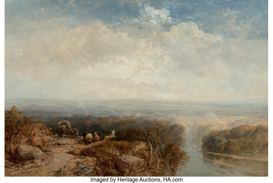 James Webb (British, 1825-1895) Near Richmond, Yorkshire Oil on canvas 20-1/4 x 30-1/4 inches (51.4 