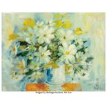 Le Pho (French/Vietnamese, 1907-2001) Fleurs Oil on canvas 11 x 14 inches (27.9 x 35.6 cm) Signed lo