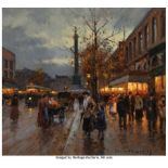 Edouard-Léon Cortès (French, 1882-1969) Place de la Bastille Oil on canvas 18-1/4 x 21-3/4 inches (4