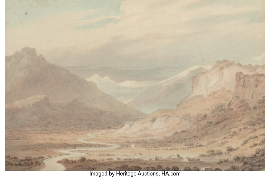 John Robert Cozens (British, 1752-1797) The lesser valley of Ober-hasli, upper part from the north W