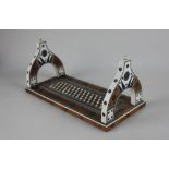 An Indian ivory and bone inlaid folding book stand 31cm