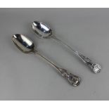 A Victorian and an Edward VII Kings pattern silver basting spoon makers Chawner & Co. London 1860