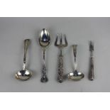 A George III Kings pattern silver sauce ladle London 1819 an Edward VII Kings pattern silver sauce