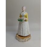 A Vienna porcelain figure Le Belle Chocolatiere de Vienna of a woman carrying a tray with