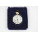 A 9ct gold pocket watch by JW Benson open face with seconds dial, movement stamped The Bank Best