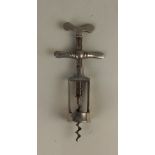 A Victor nickel plated corkscrew with free fly nut and frame stamped The Victor and J Curley &