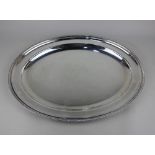 A Mappin and Webb silver plated oval tray with gadrooned border 51cm