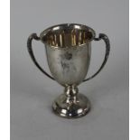 A George VI silver two-handled trophy with engraved initials inscription, maker IS Greenberg & Co.