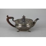 An Edward VII silver teapot circular shape with scalloped border, maker Elkington & Co.Birmingham