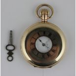 A half hunter pocket watch, gold plated, by Thomas Russell & Son of Liverpool