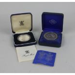 A John Pinches silver Royal commemorative silver medallion commemorating the Queen's silver