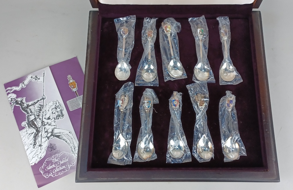 A set of ten silver commemorative spoons 'The Queens Beasts Collection' by Toye Kenning & Spencer,