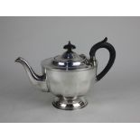 A George V silver teapot facetted form on pedestal base, maker Viners Sheffield 1930, 14oz