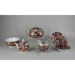 A 19th century Chamberlains Worcester porcelain part tea service, pattern 240, decorated with