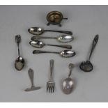 A Victorian silver salt cruet maker Robert Harper London 1872, four various George V silver Old