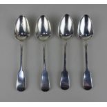 A pair of Victorian Exeter silver Fiddle pattern table spoons maker Robert Williams Exeter 1841